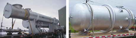 two pictures of heat exchangers