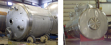 two pictures of process vessels
